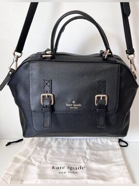 Kate Spade Raquelle Allen Street Black Leather Buckle Crossbody Shoulder Handbag